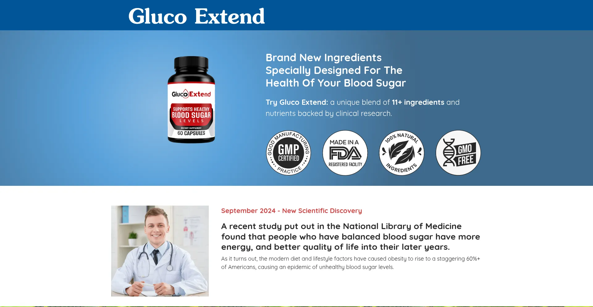Website screenshot of Goglucoextend.com