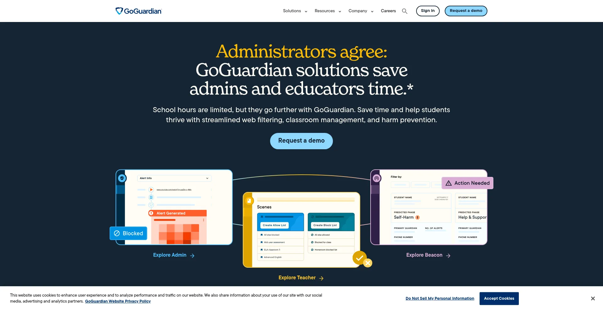 Website screenshot of Goguardian.com