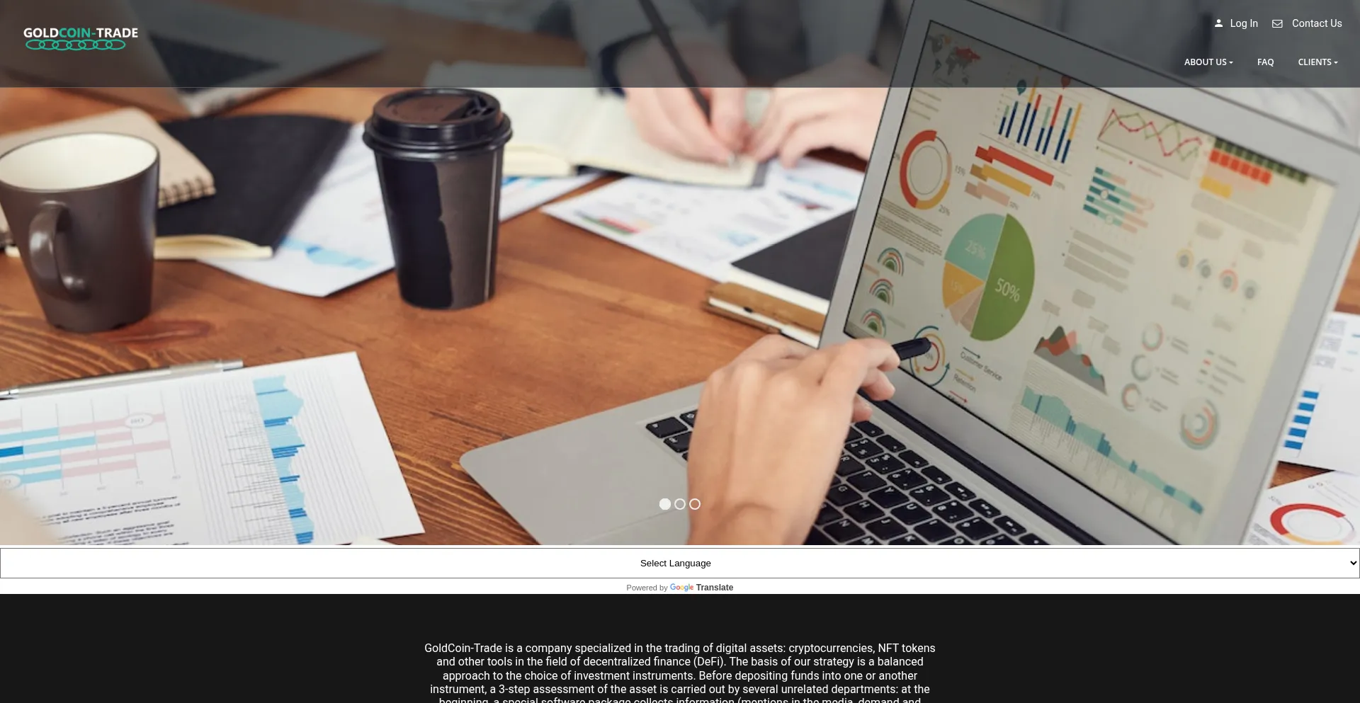 Website screenshot of Goldcointrade.org