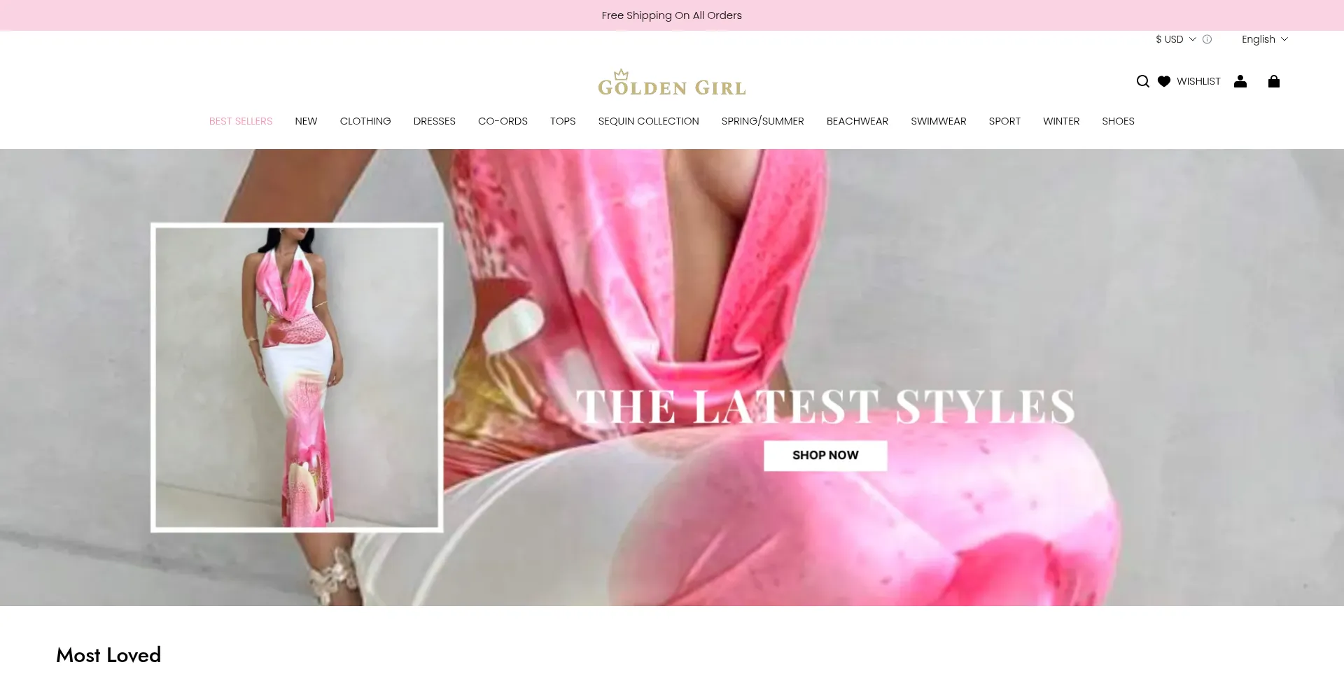 Website screenshot of Goldengirlglobal.com
