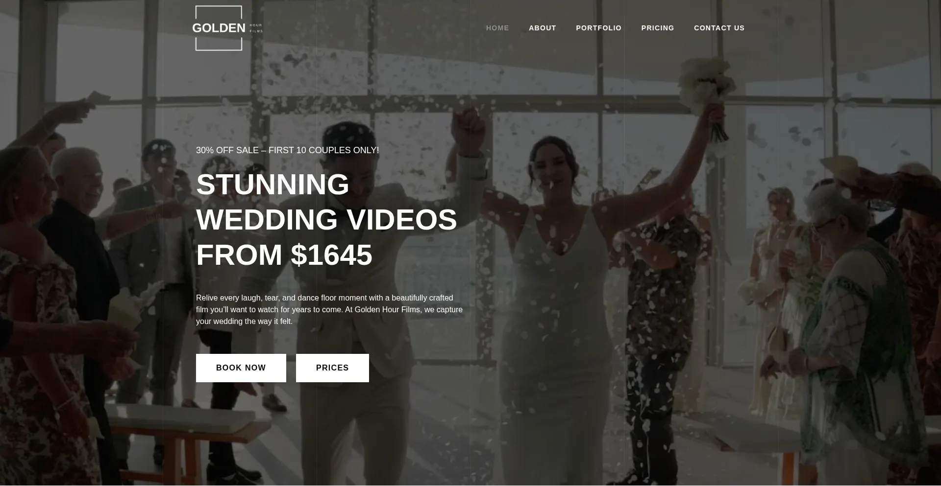 Website screenshot of Goldenhourfilms.net