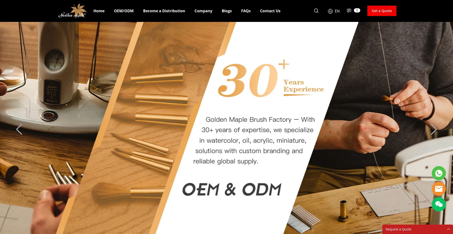 Website screenshot of Goldenmapleart.com