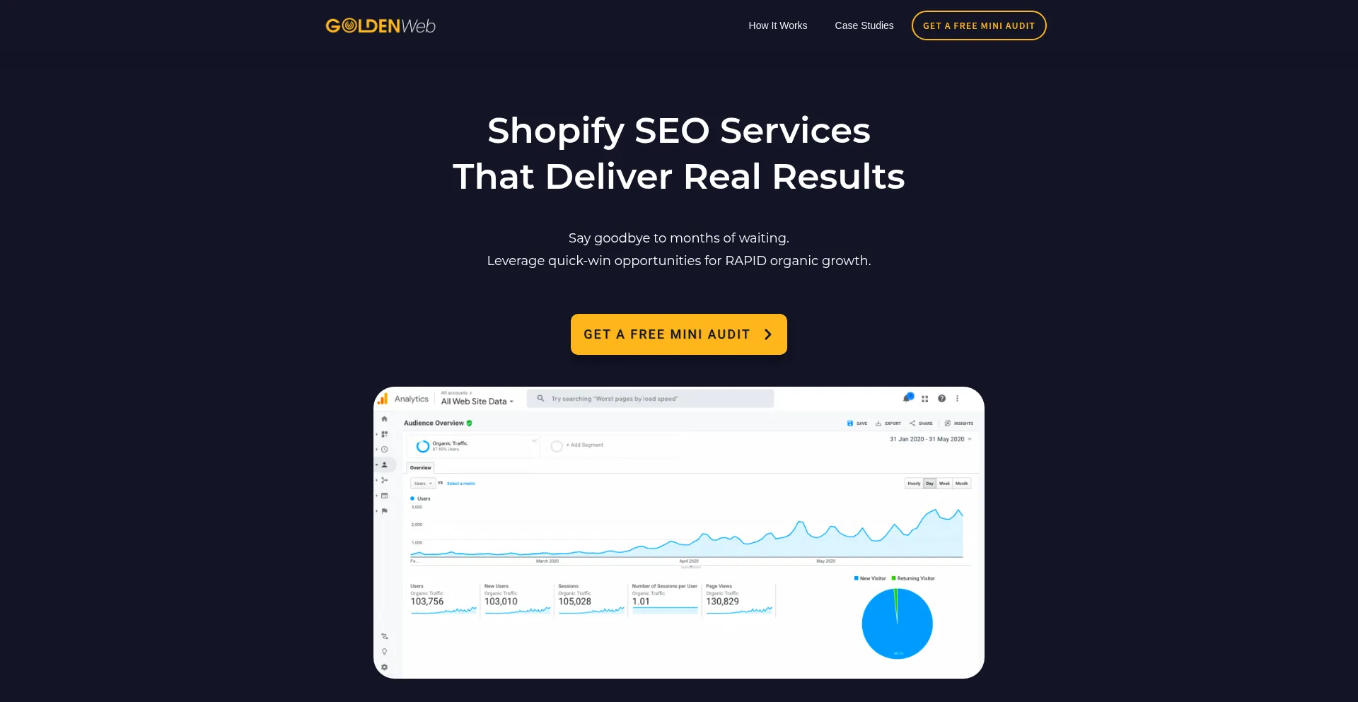Website screenshot of Goldenweb.net