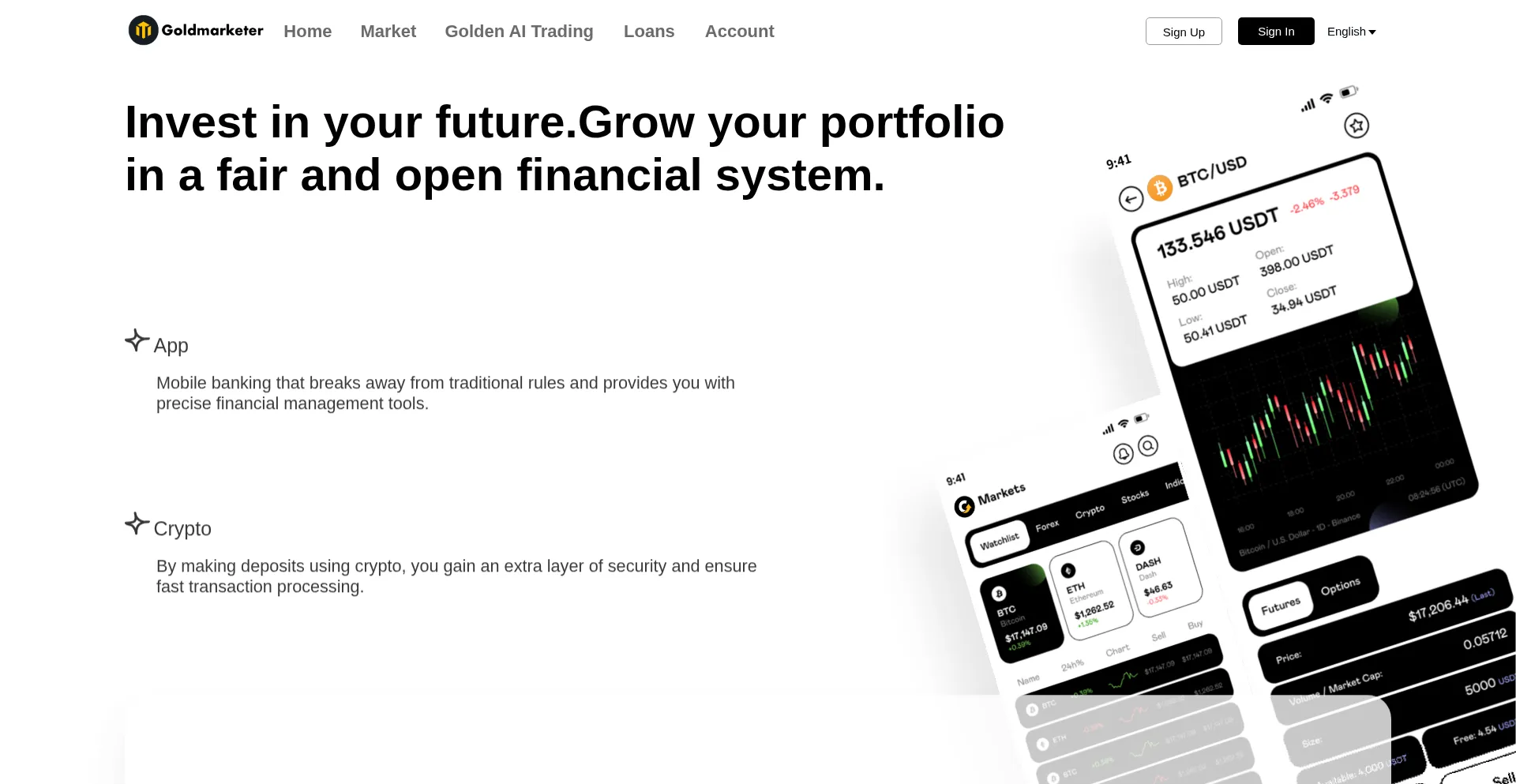 Website screenshot of Goldmarketer.net