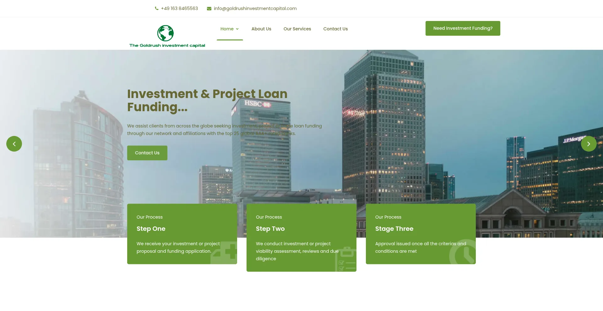Website screenshot of Goldrushinvestmentcapital.com