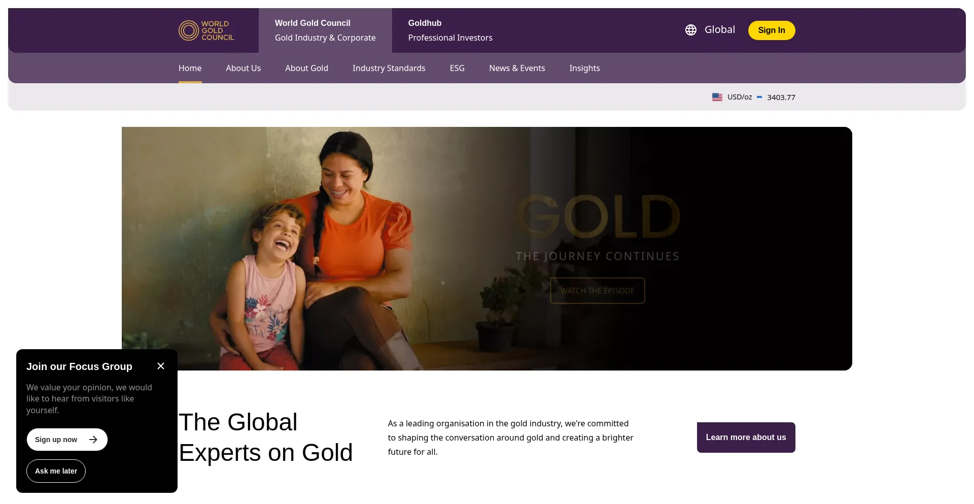 Website screenshot of Goldto.com