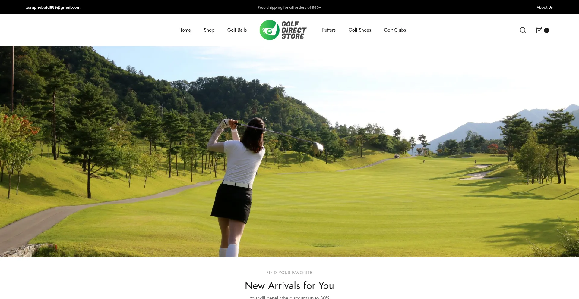 Website screenshot of Golfdirectstore.com