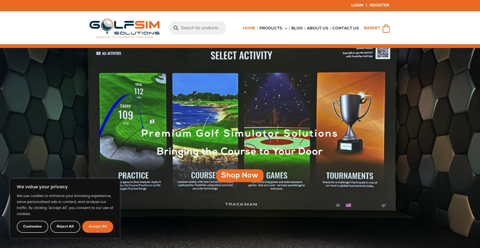 Website screenshot of Golfsimsolutions.co.uk
