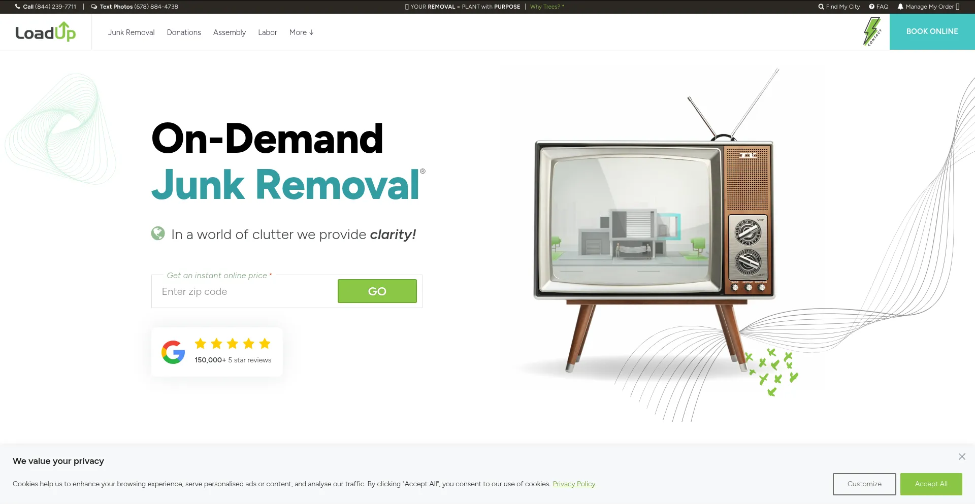 Website screenshot of Goloadup.com