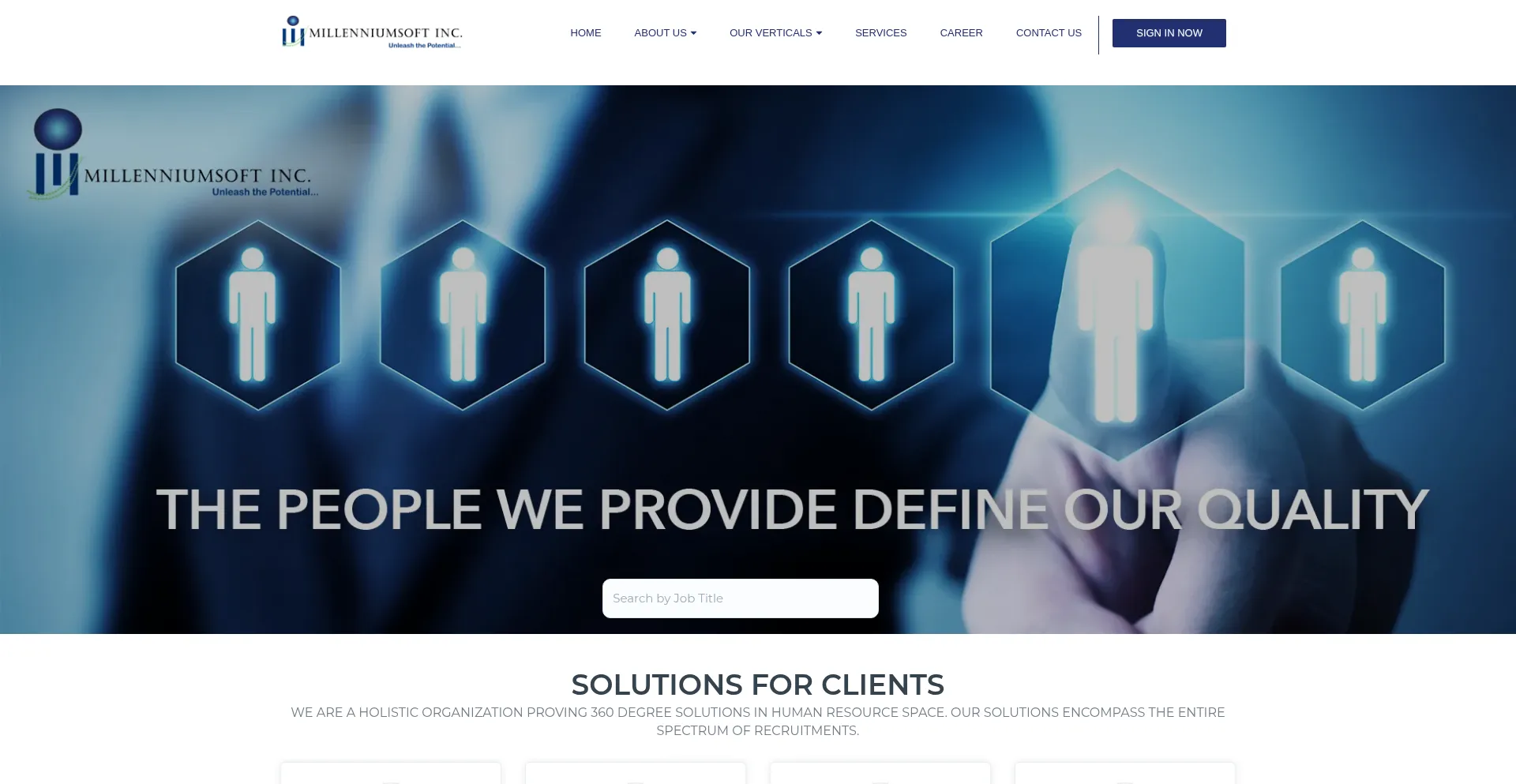 Website screenshot of Gomillenniumsoft.com