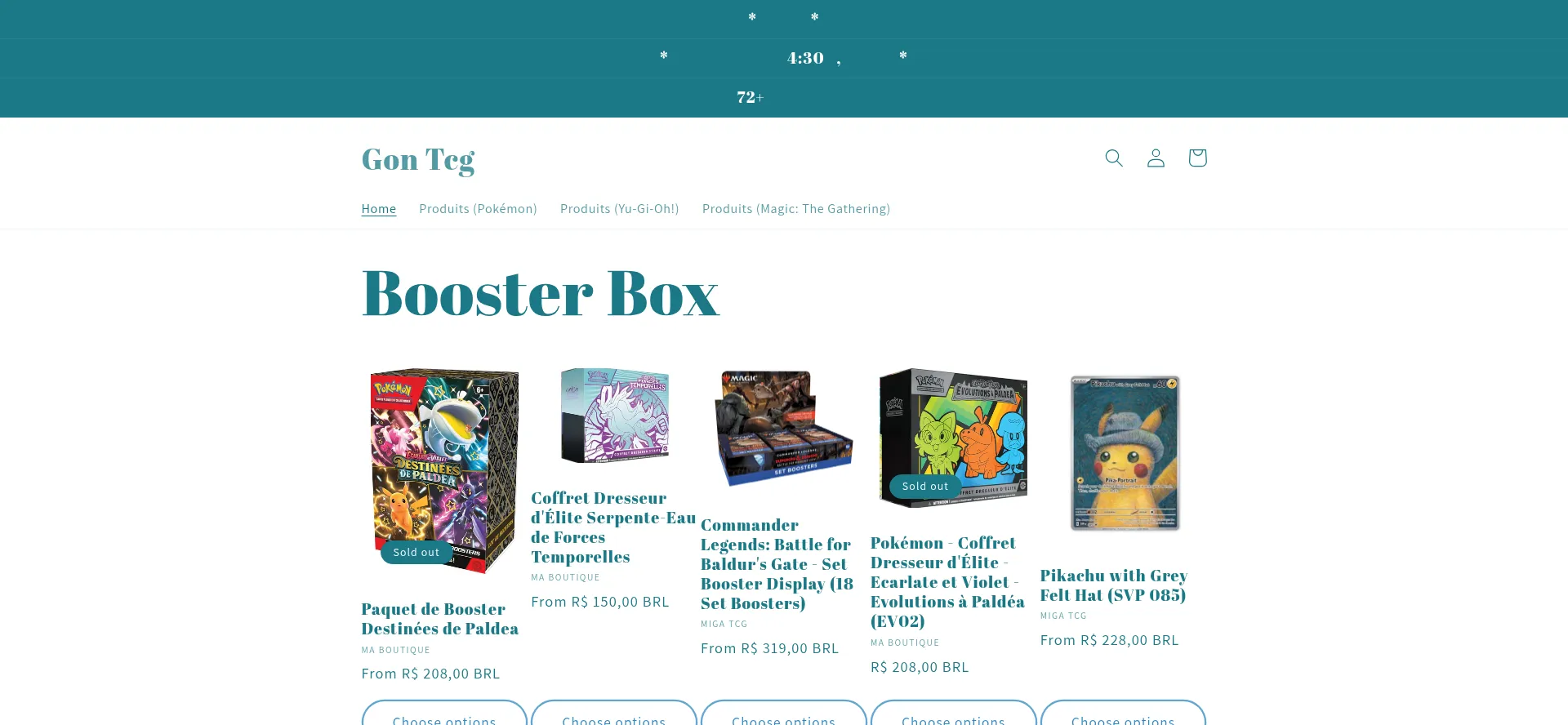 Website screenshot of Gontcg.shop