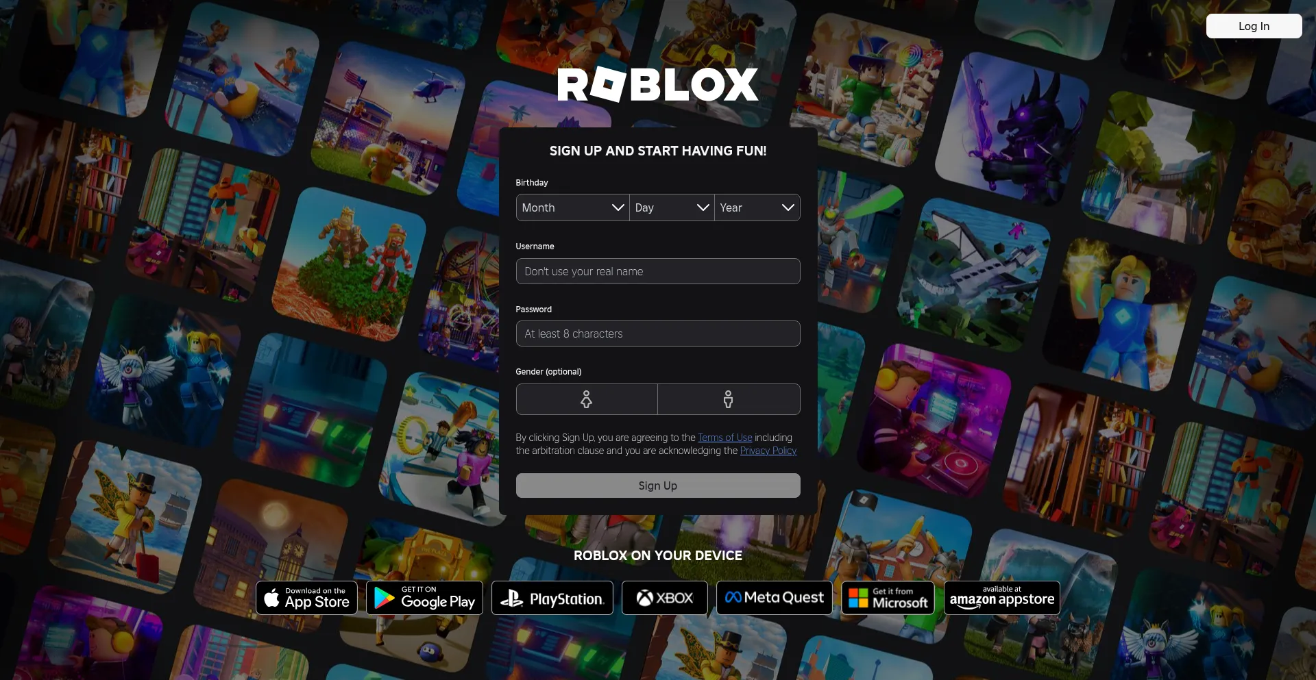 Website screenshot of Gooblox.com