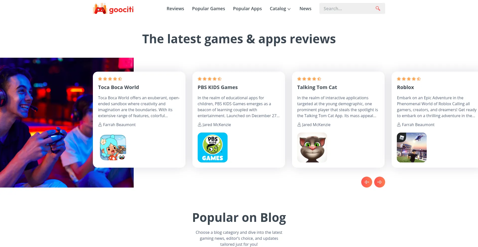 Website screenshot of Goociti.com