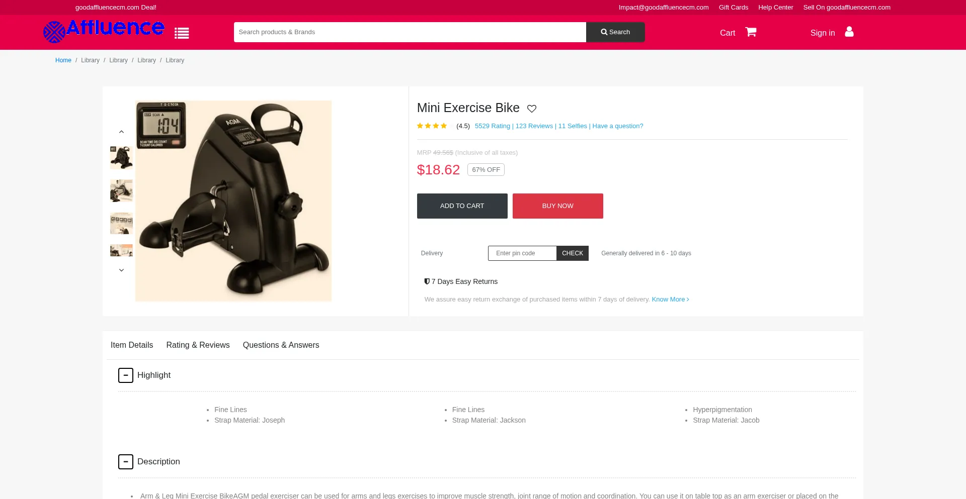 Website screenshot of Goodaffluencecm.com