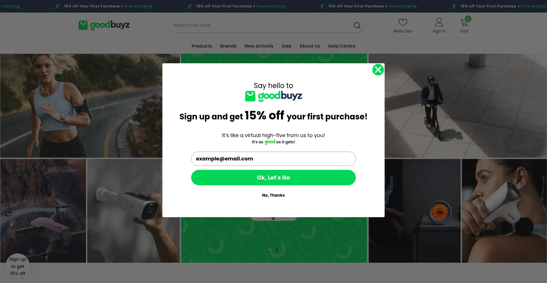 Website screenshot of Goodbuyz.com.au
