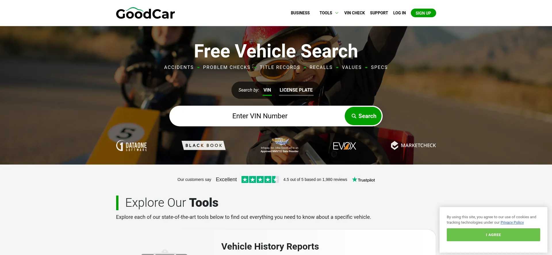 Website screenshot of Goodcar.com