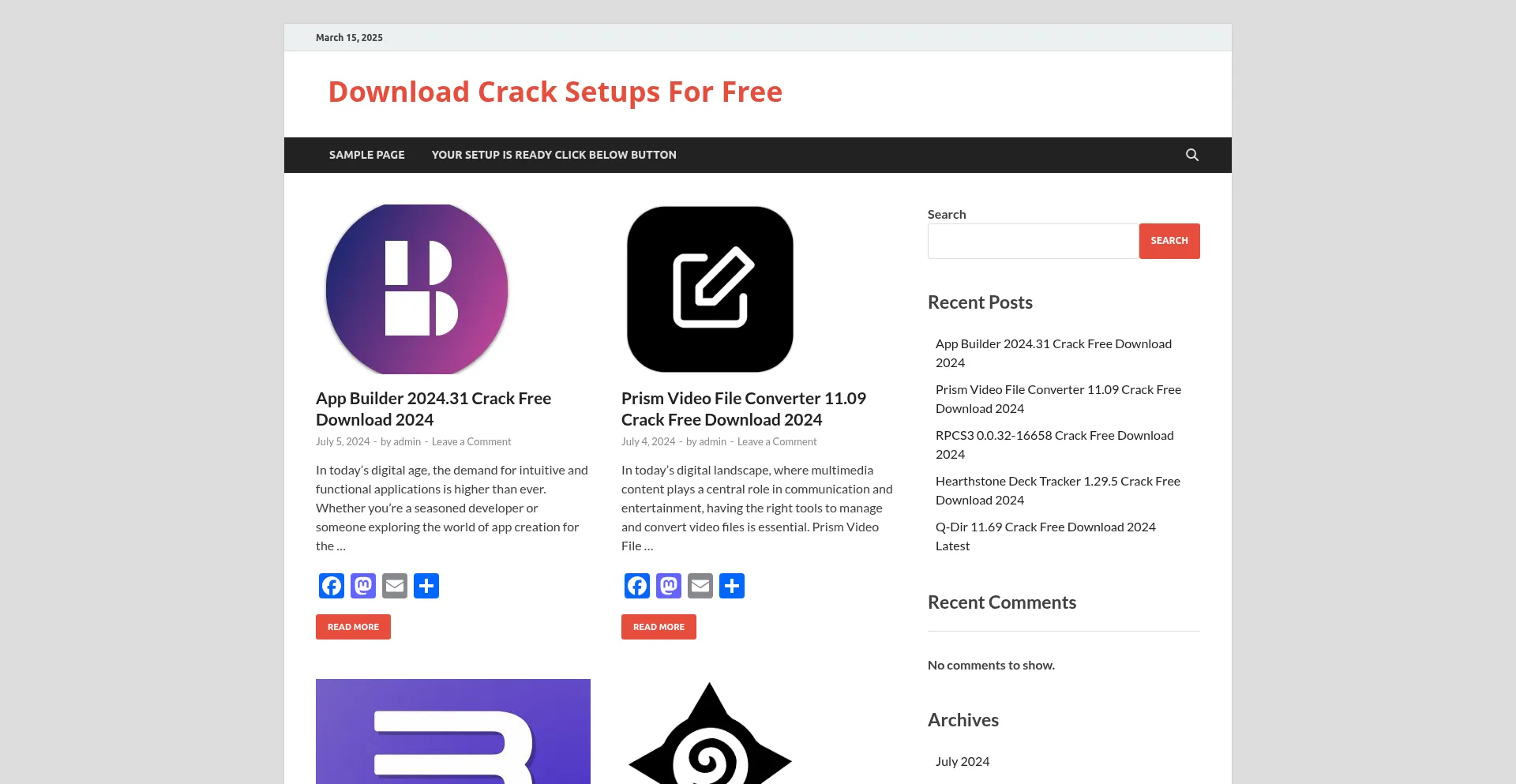 Website screenshot of Goodcracksetup.info