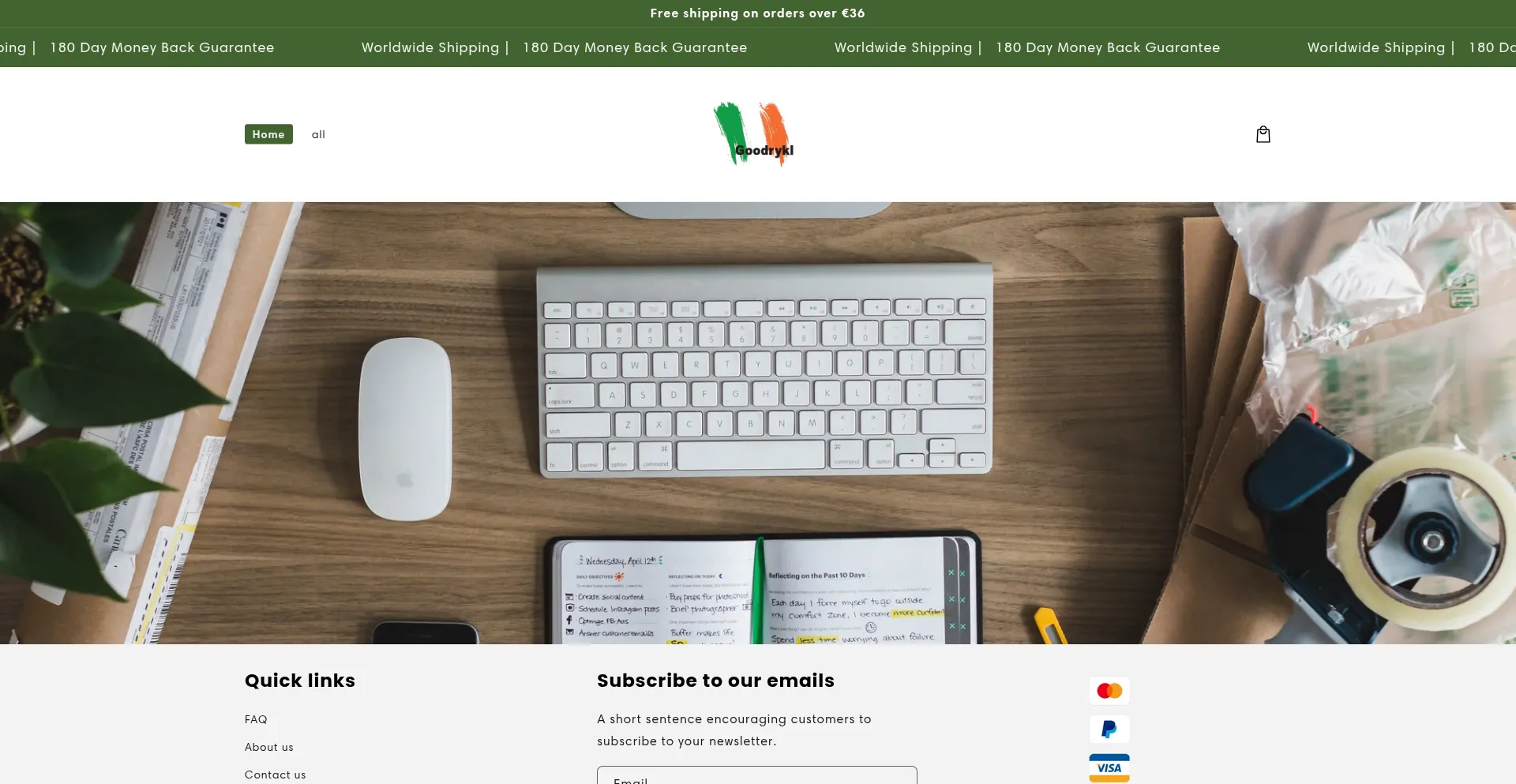 Website screenshot of Goodrykle.com