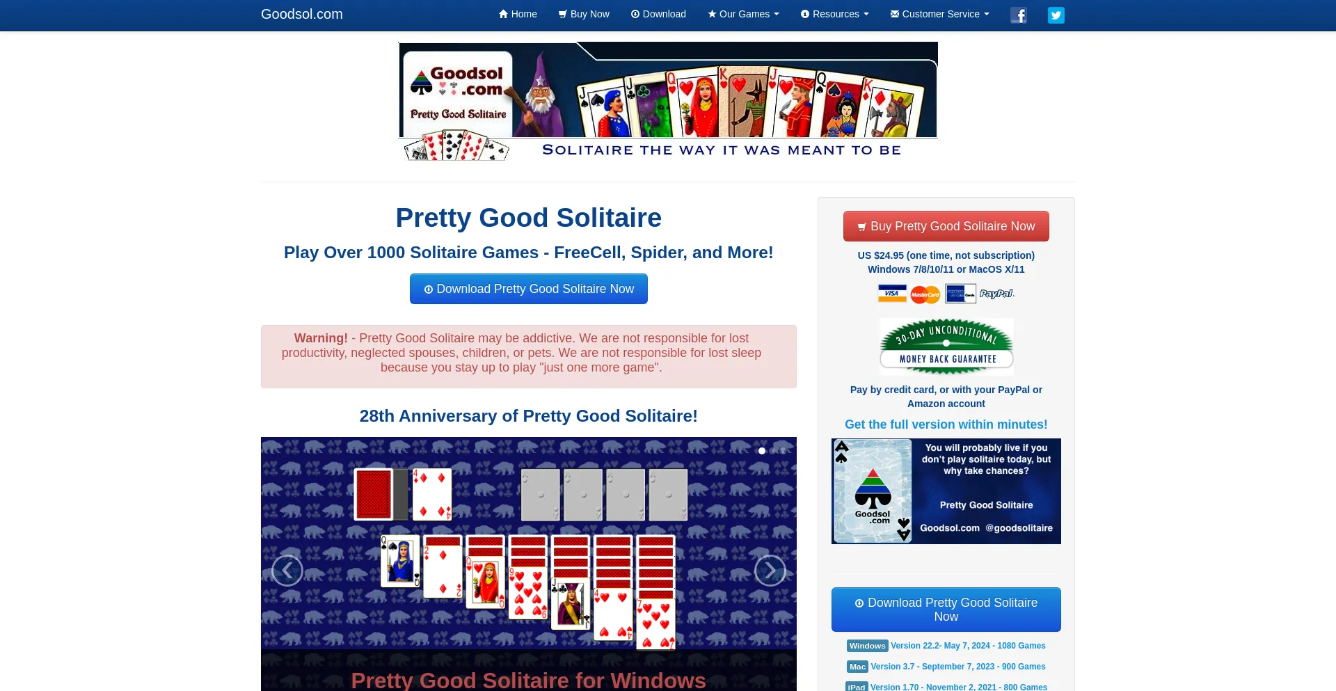 Website screenshot of Goodsol.com