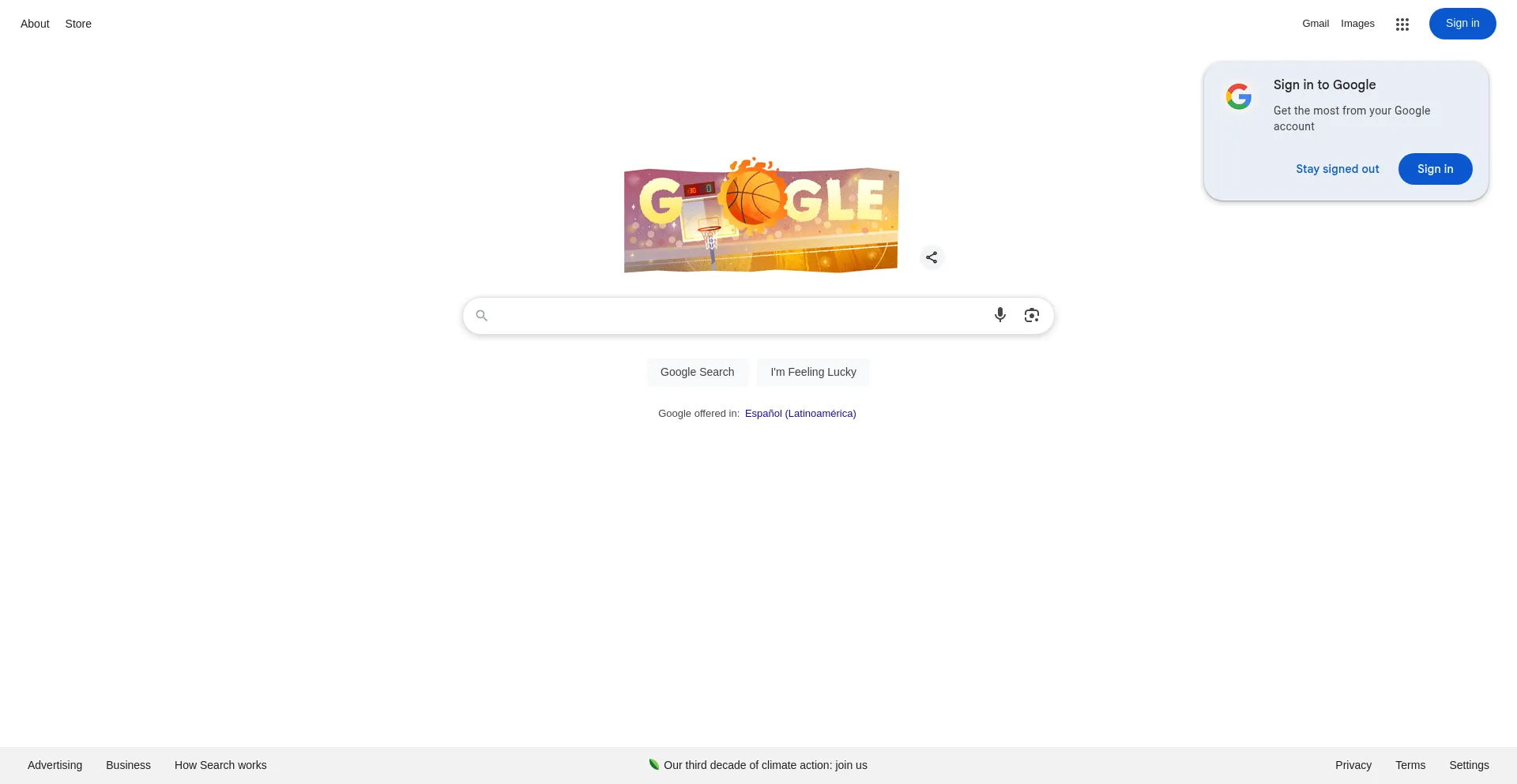 Website screenshot of Google.com.mx