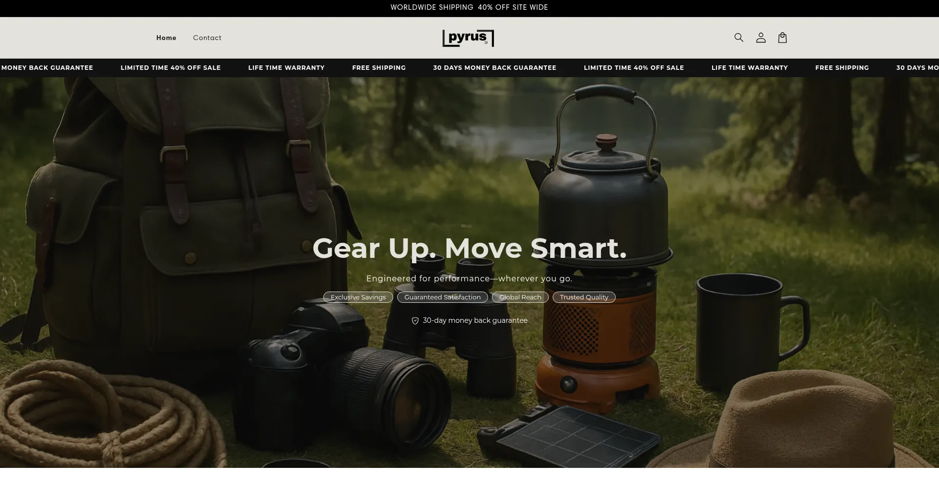Website screenshot of Gopyrus.store