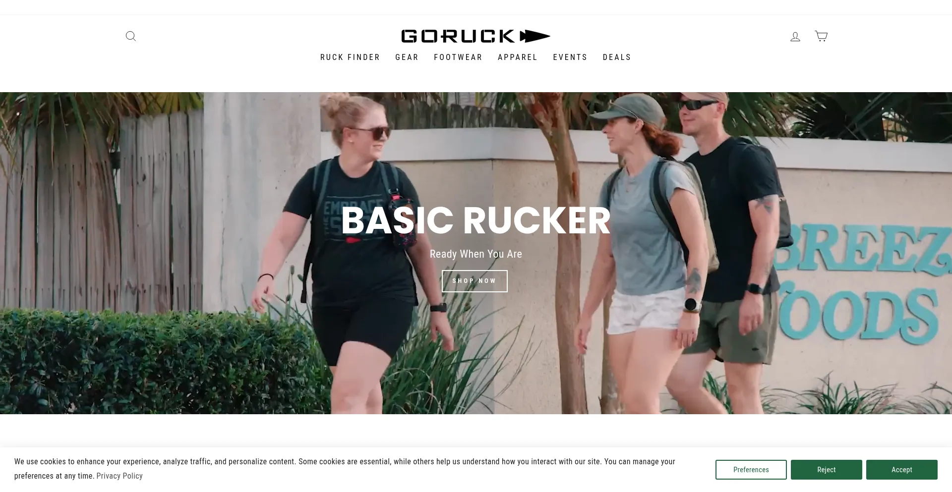 Goruck.com Screenshot