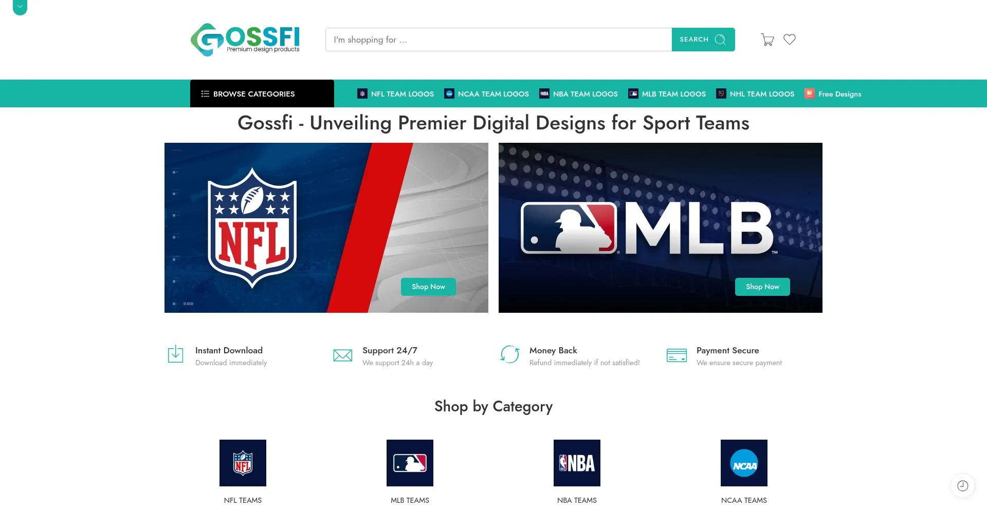 Website screenshot of Gossfi.com