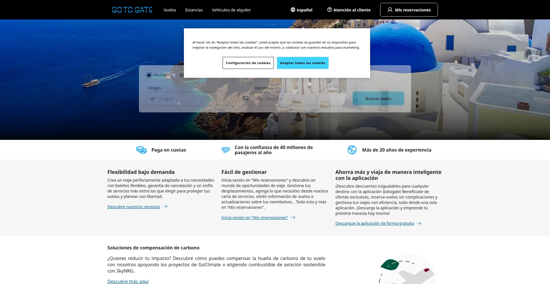 Website screenshot of Gotogate.com.co