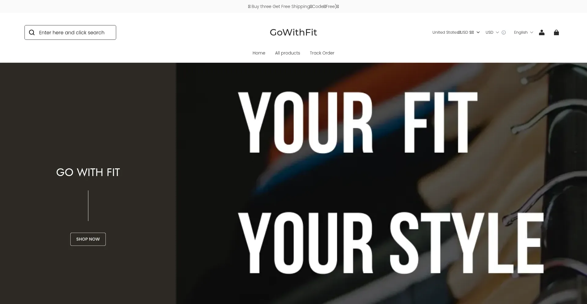Website screenshot of Gowithfit.com