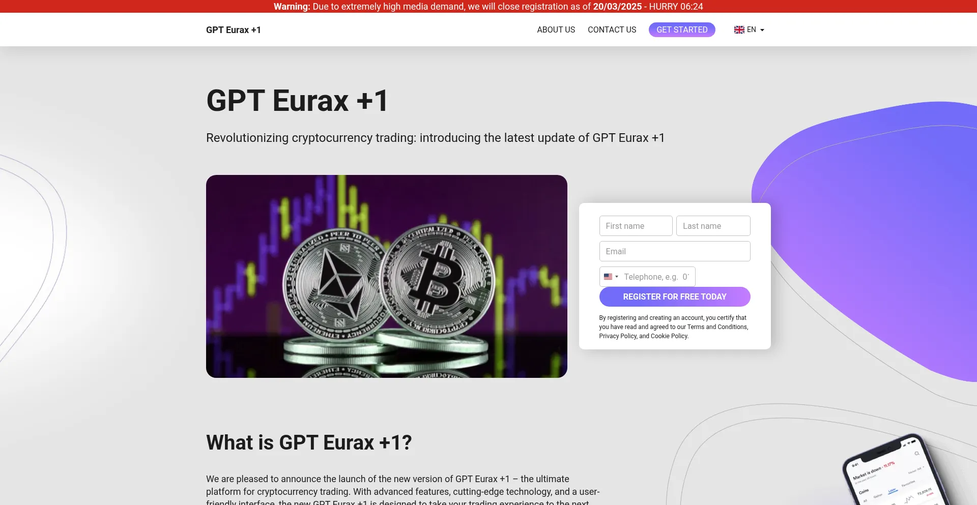 Website screenshot of Gpt-eurax-1.net