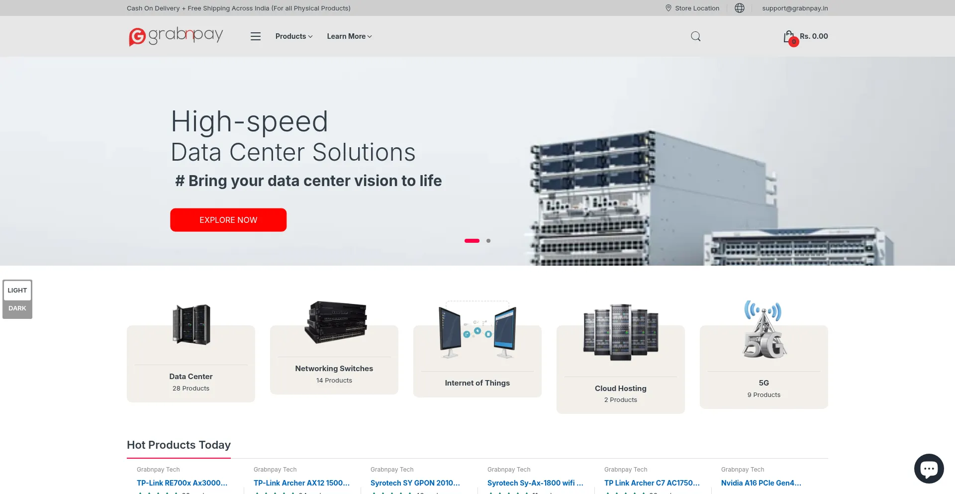 Website screenshot of Grabnpay.in