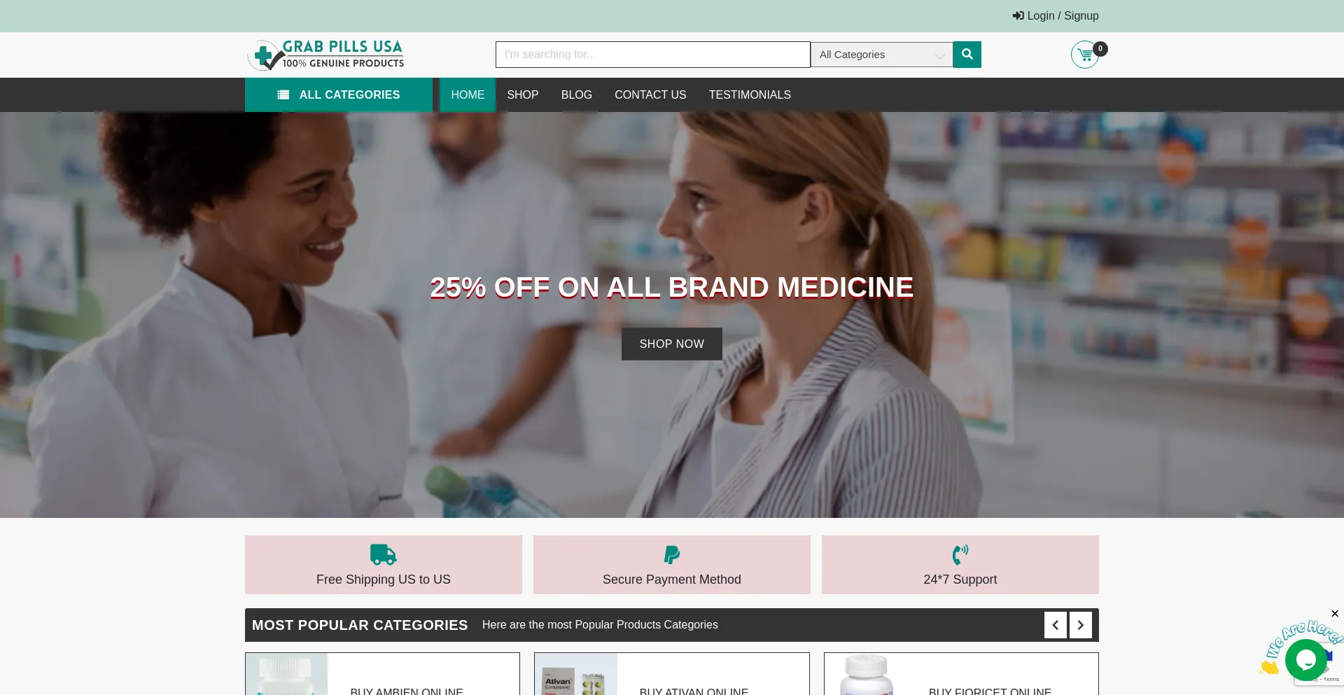 Website screenshot of Grabpillsusa.com