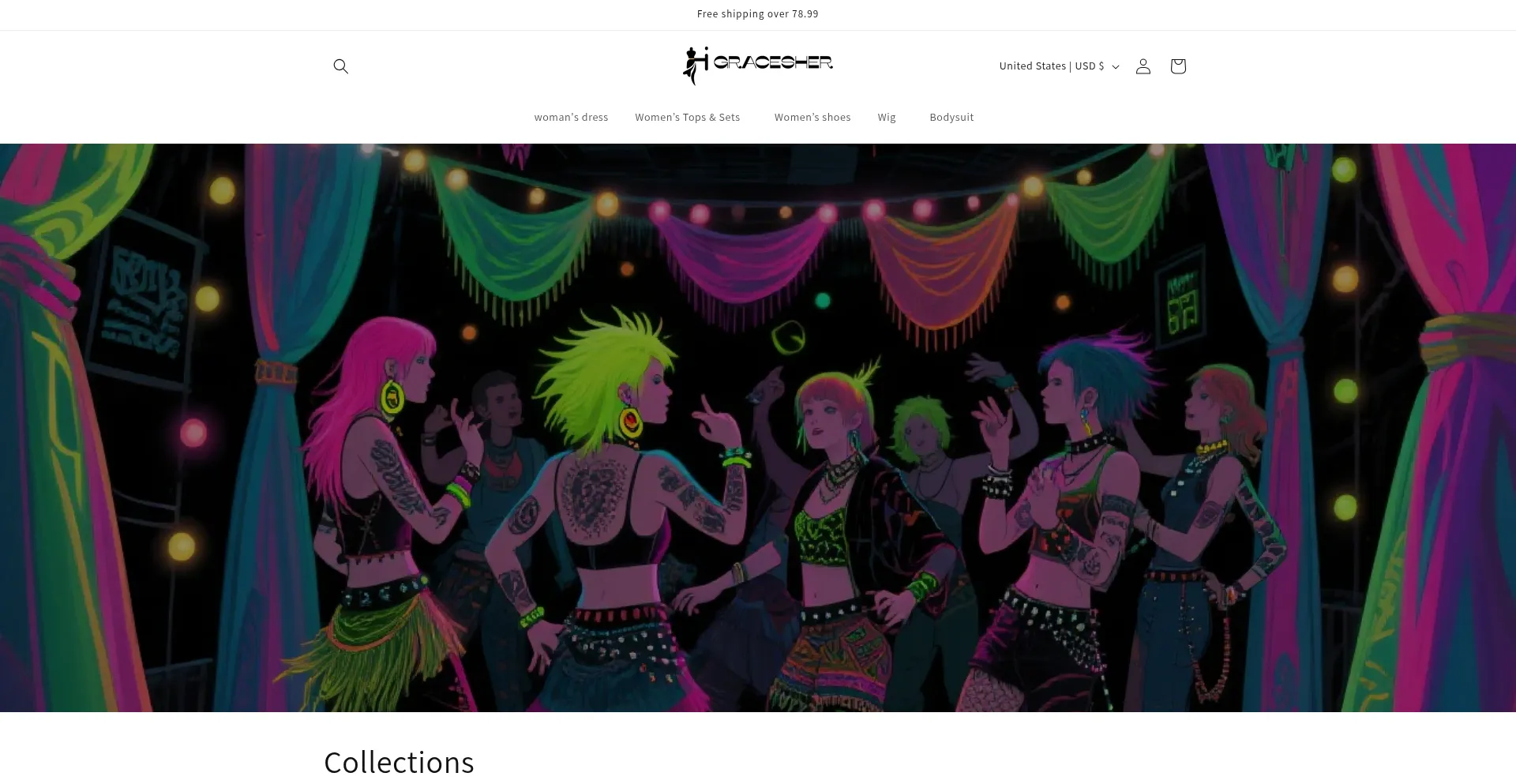 Website screenshot of Gracesher.com