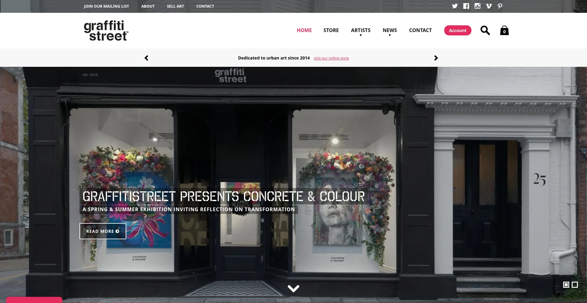 Website screenshot of Graffitistreet.com