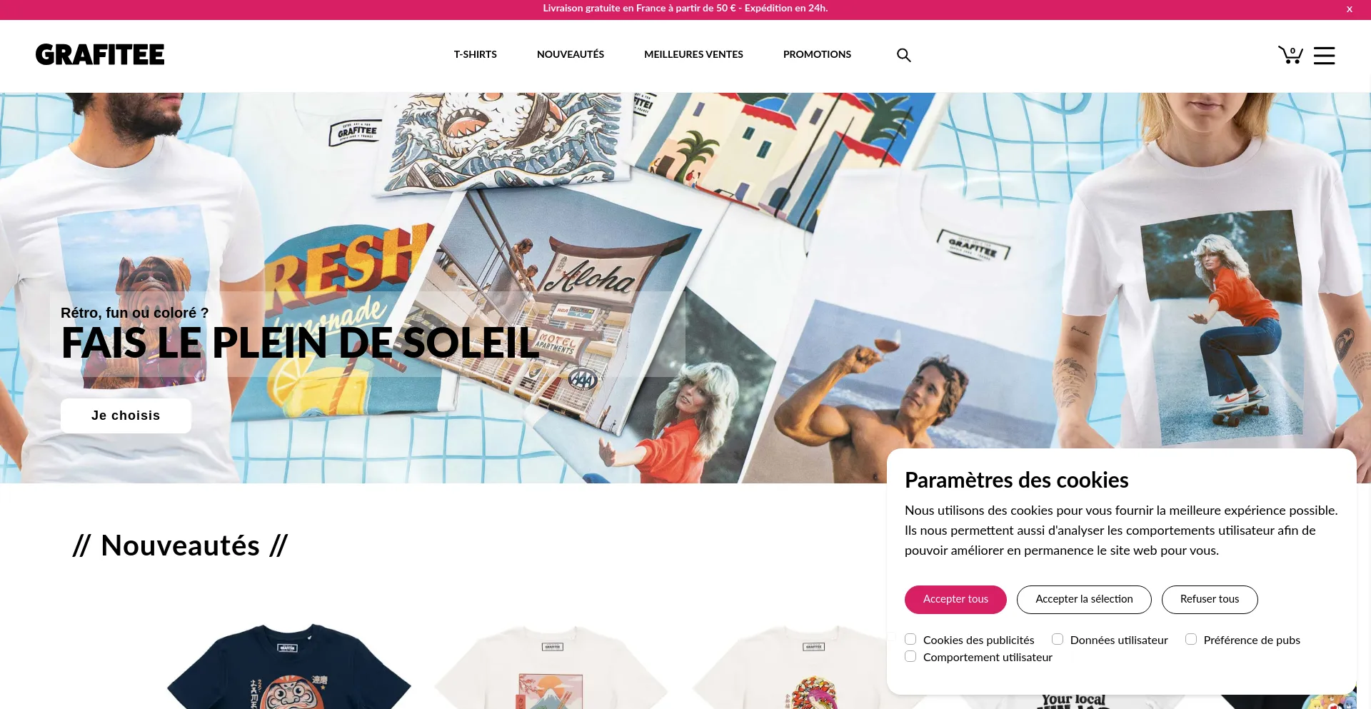 Website screenshot of Grafitee.fr