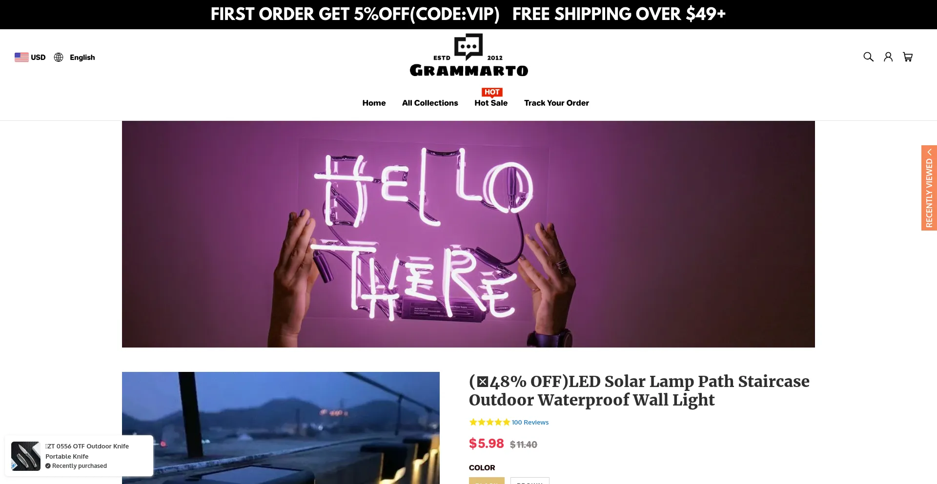 Website screenshot of Grammarto.com