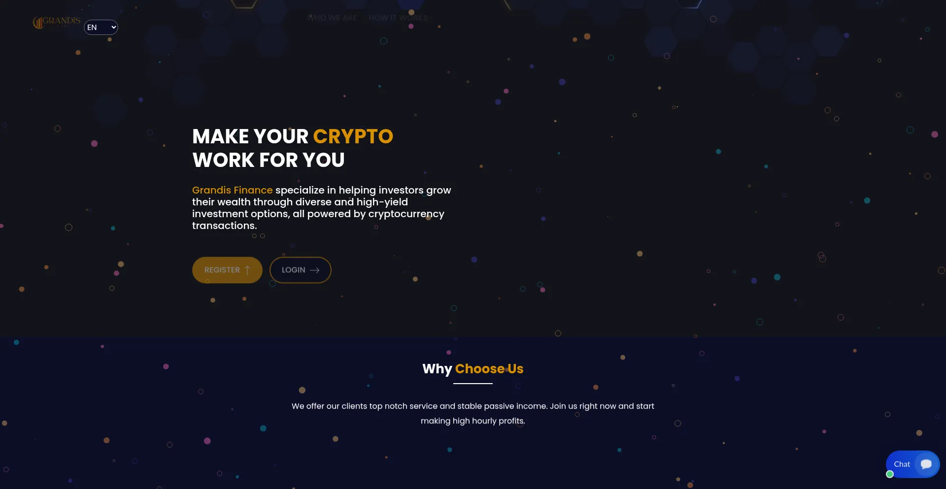Website screenshot of Grandisfinance.com