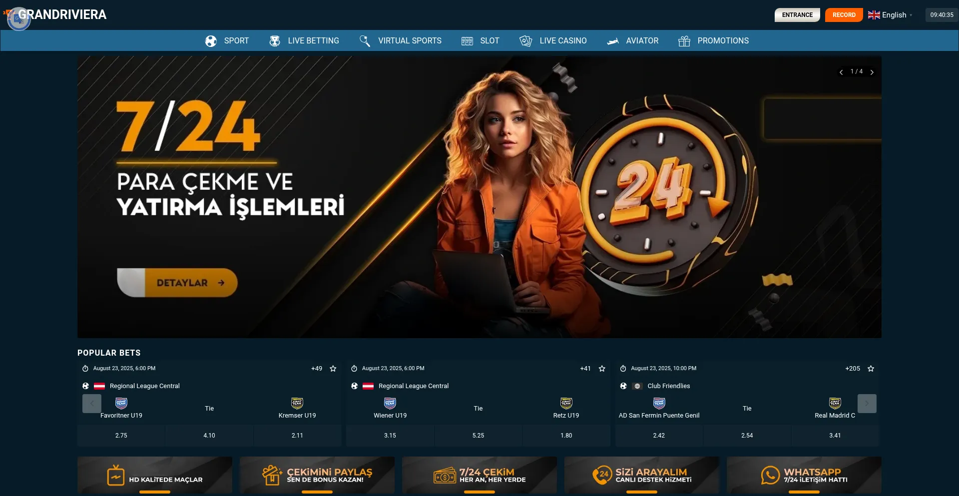 Website screenshot of Grandriviera365.com