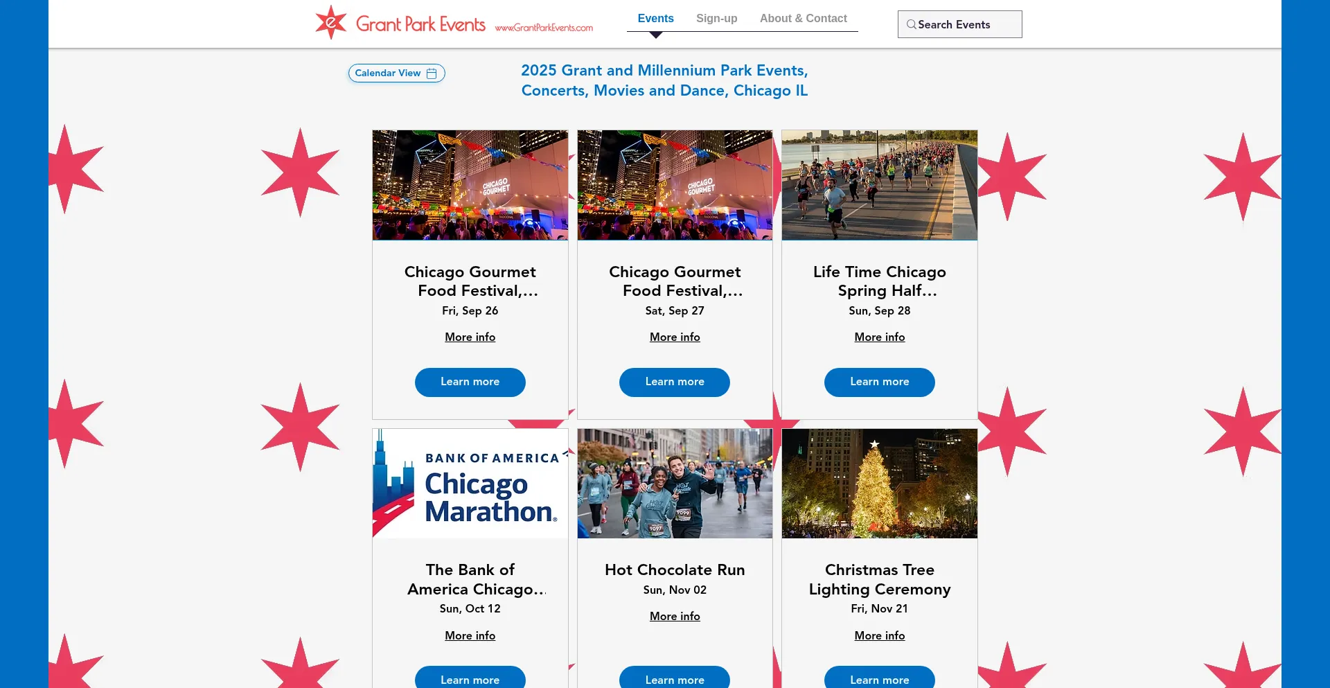 Grantparkevents.com Screenshot