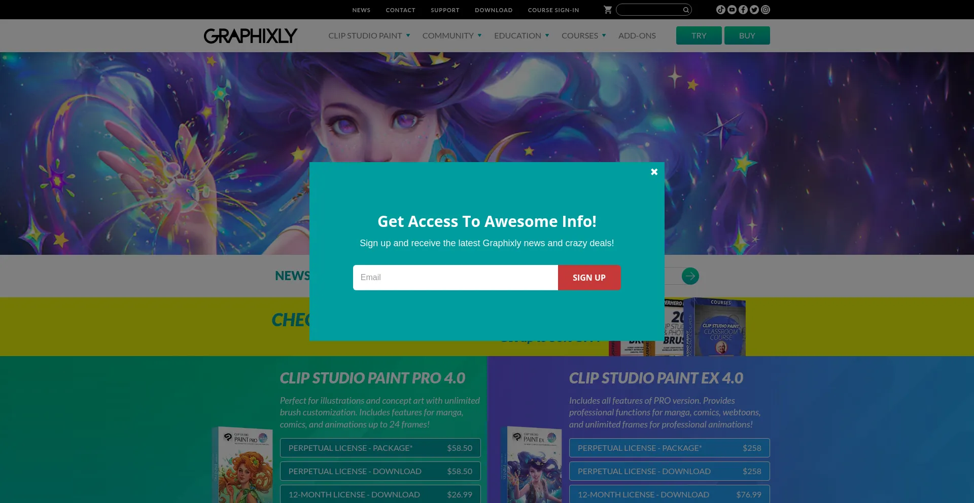 Website screenshot of Graphixly.com