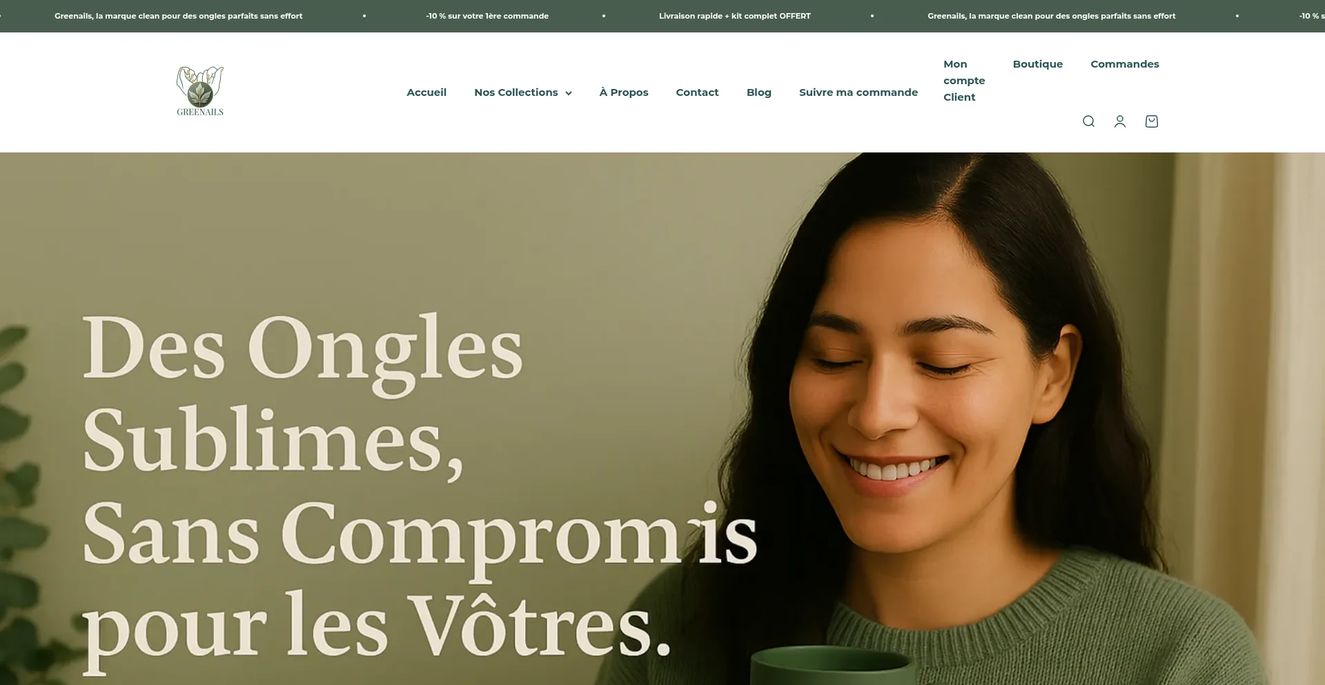 Website screenshot of Green-nails.fr