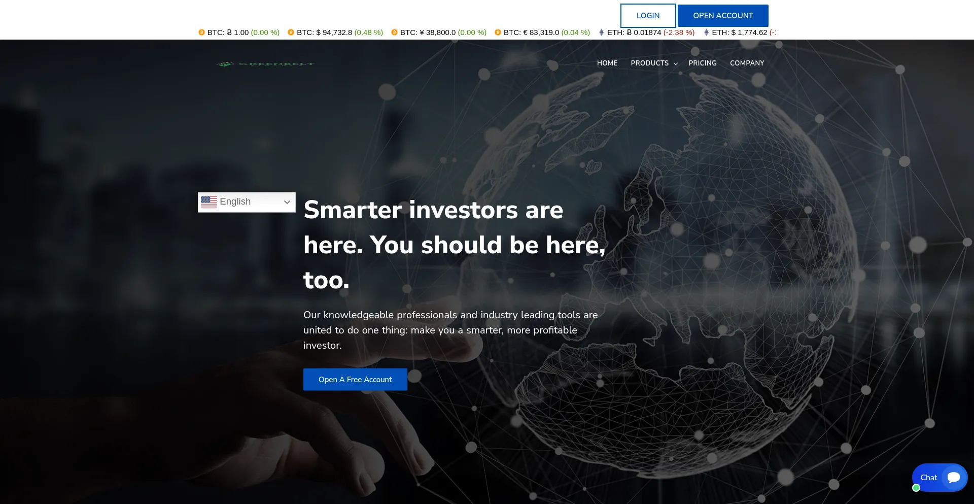 Website screenshot of Greenbeltfinance.com