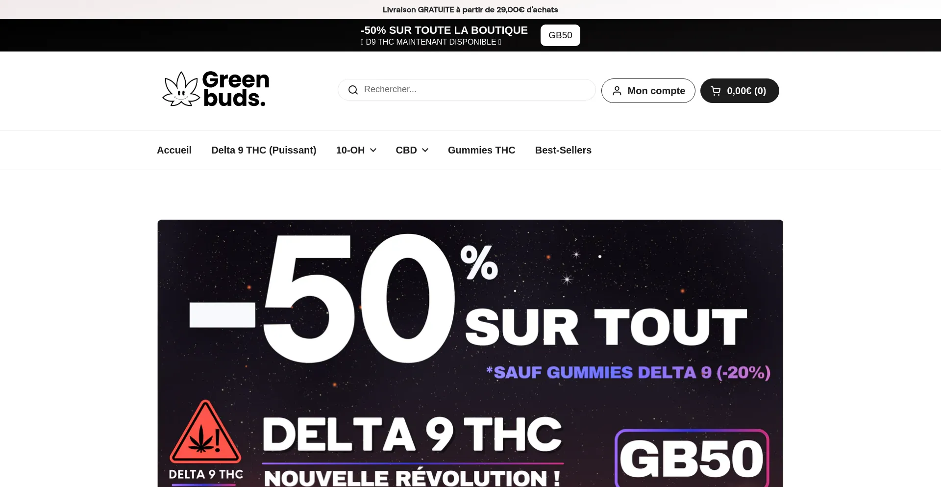 Website screenshot of Greenbuds.fr
