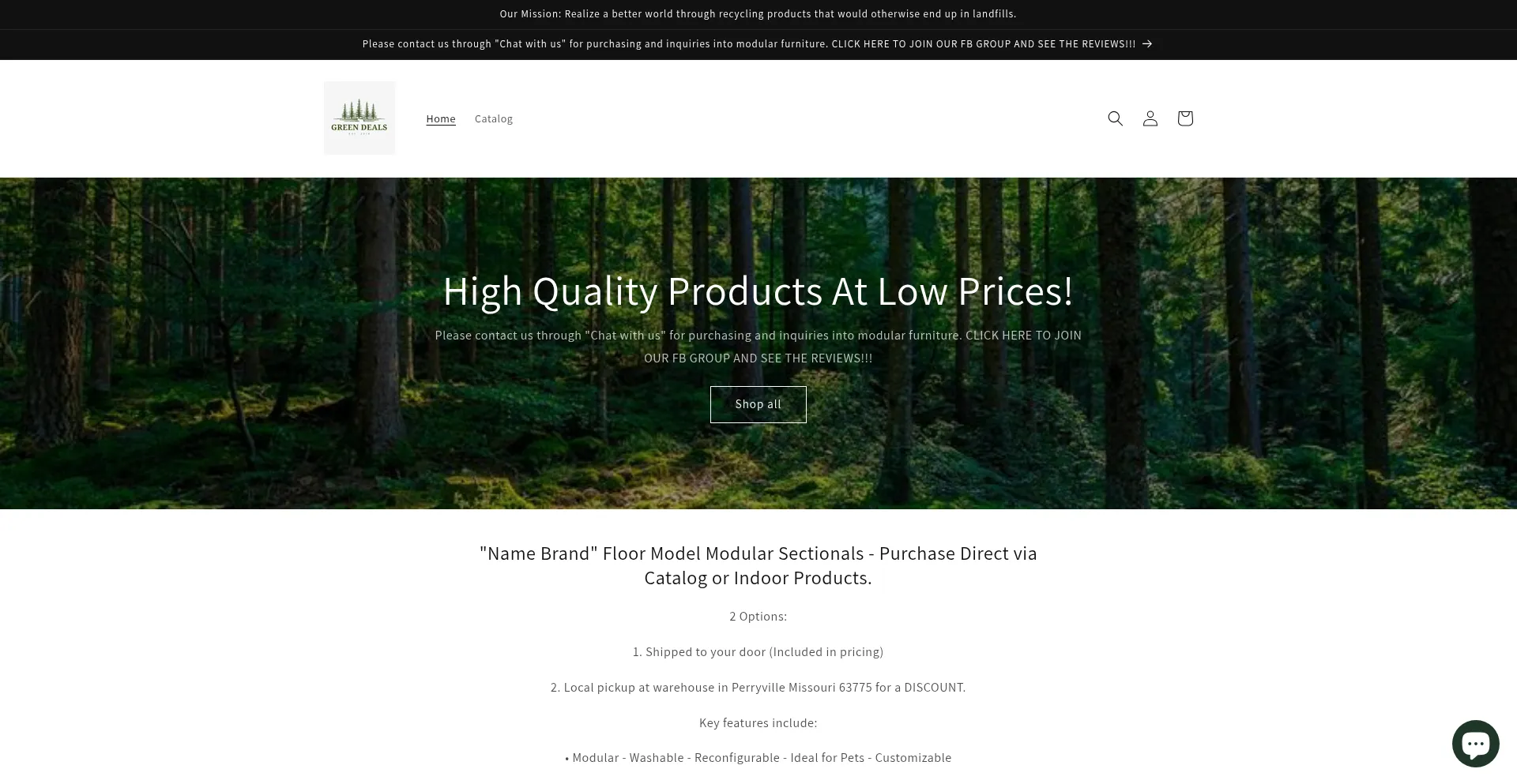 Greendealsliquidation.com Screenshot