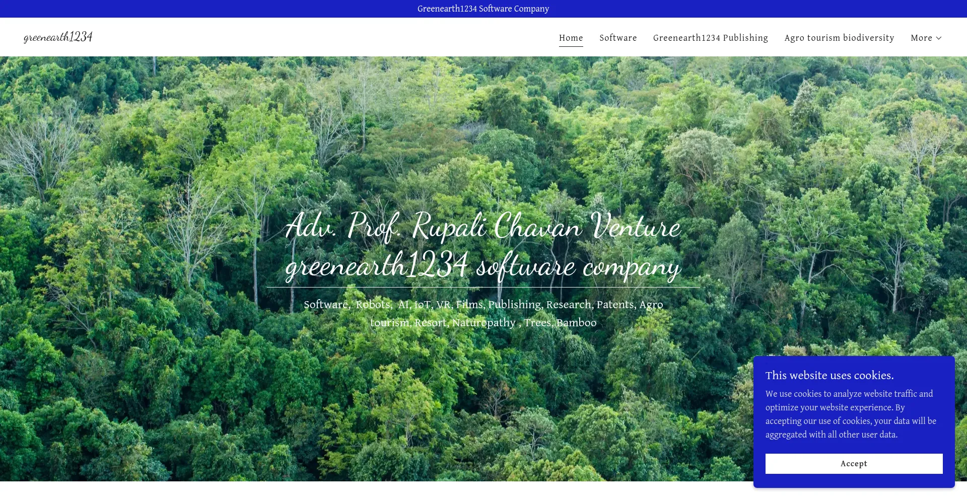 Website screenshot of Greenearth1234.com