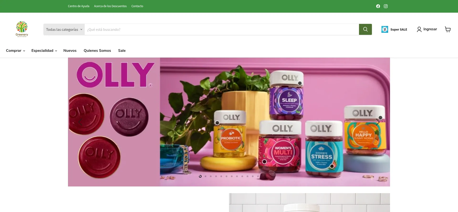 Website screenshot of Greenery.mx