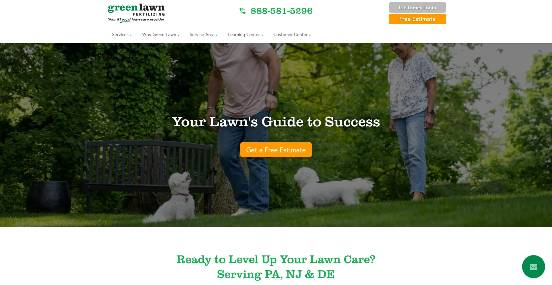 Website screenshot of Greenlawnfertilizing.com