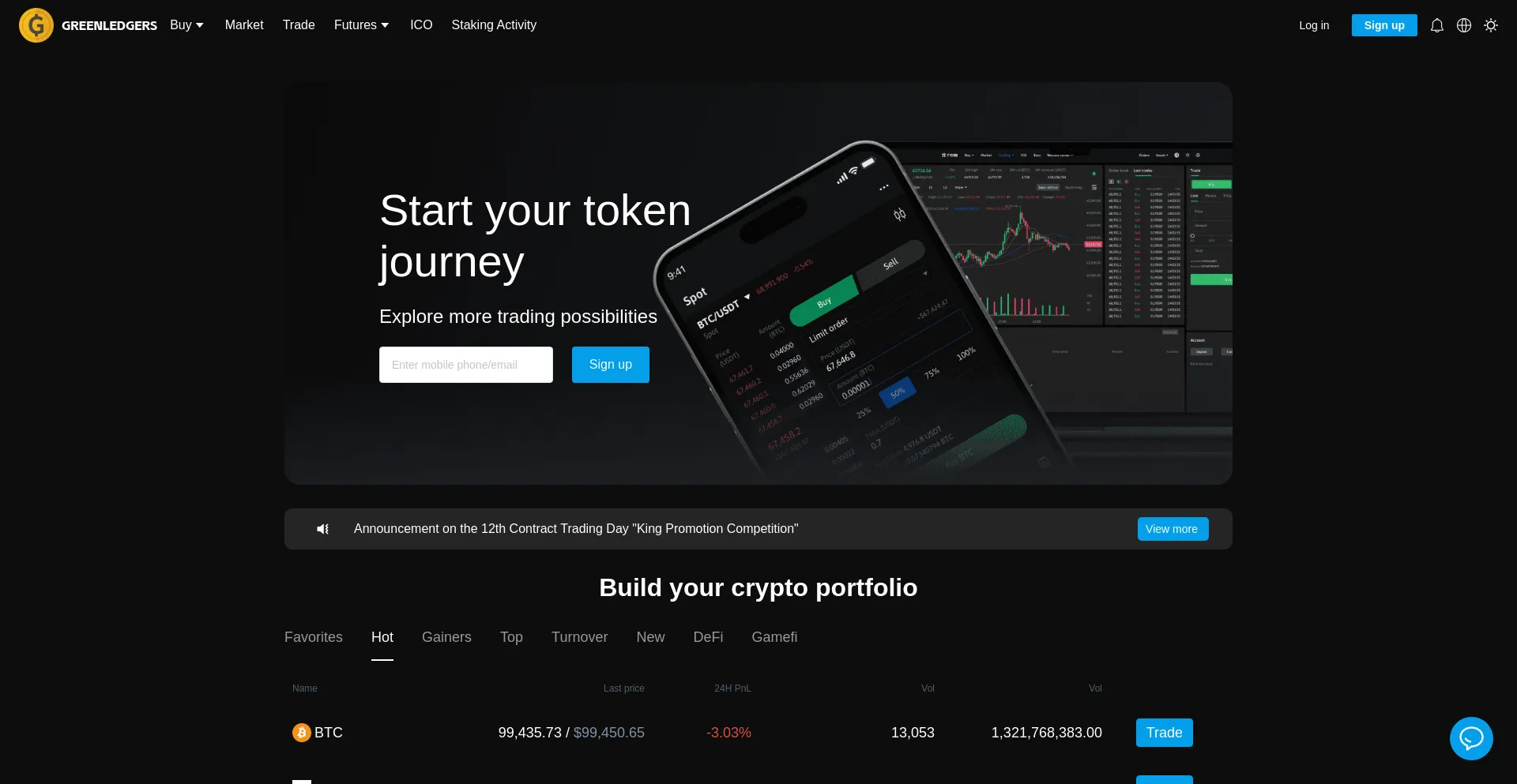 Website screenshot of Greenledgers.com