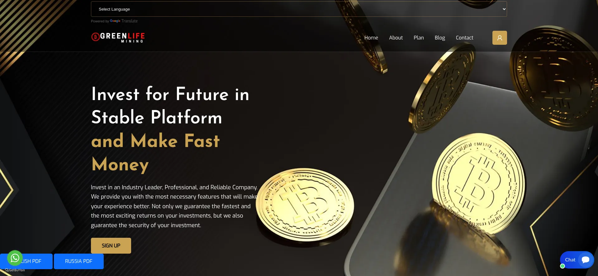Website screenshot of Greenlifeminingpi.com