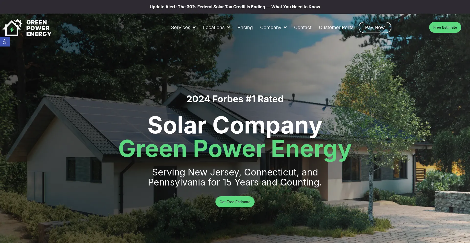 Website screenshot of Greenpowerenergy.com